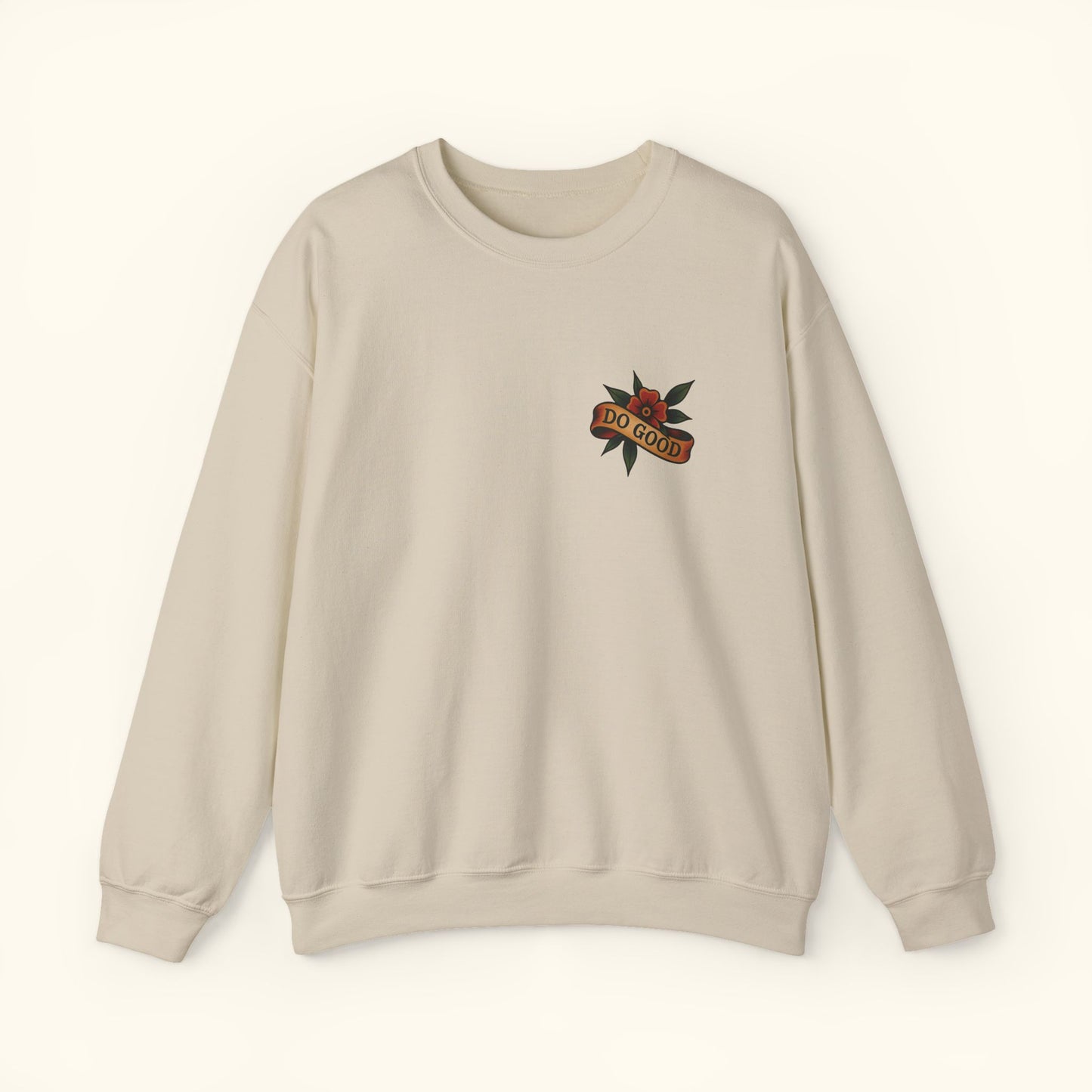 Inspirational Crewneck Sweatshirt - Do Good, Cozy Unisex Sweatshirt, Perfect for Gifting, Casual Wear, Everyday Style, Motivational Apparel