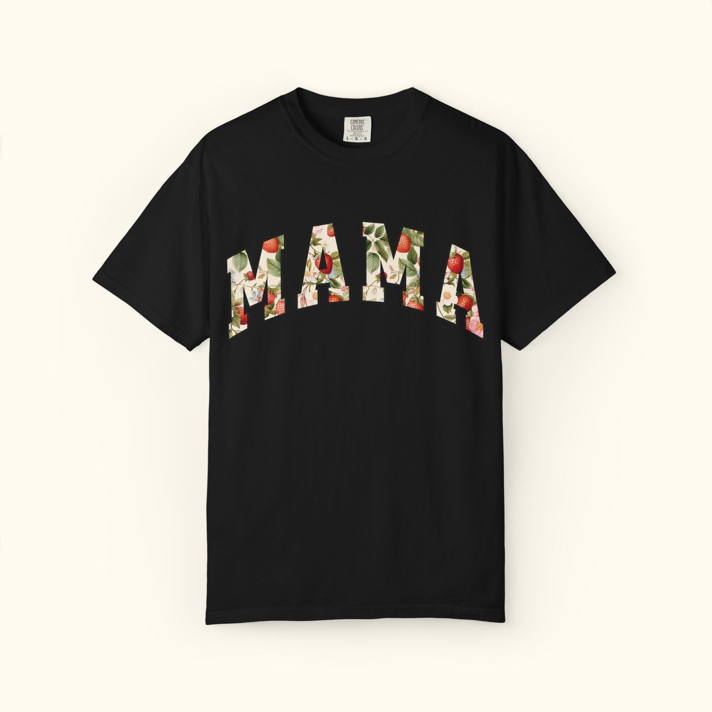 Comfort Colors® Floral Mama T-Shirt | Strawberry Fruit Mom Shirt | Mothers Day Gift for Moms | Unisex Tee | Mama Fruit Shirt