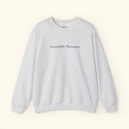 Unreliable Narrator Sweatshirt | Bookish Crewneck for Readers | Booktok Loungewear | Funny Gift | Unisex Statement Pullover | Book Lover Top
