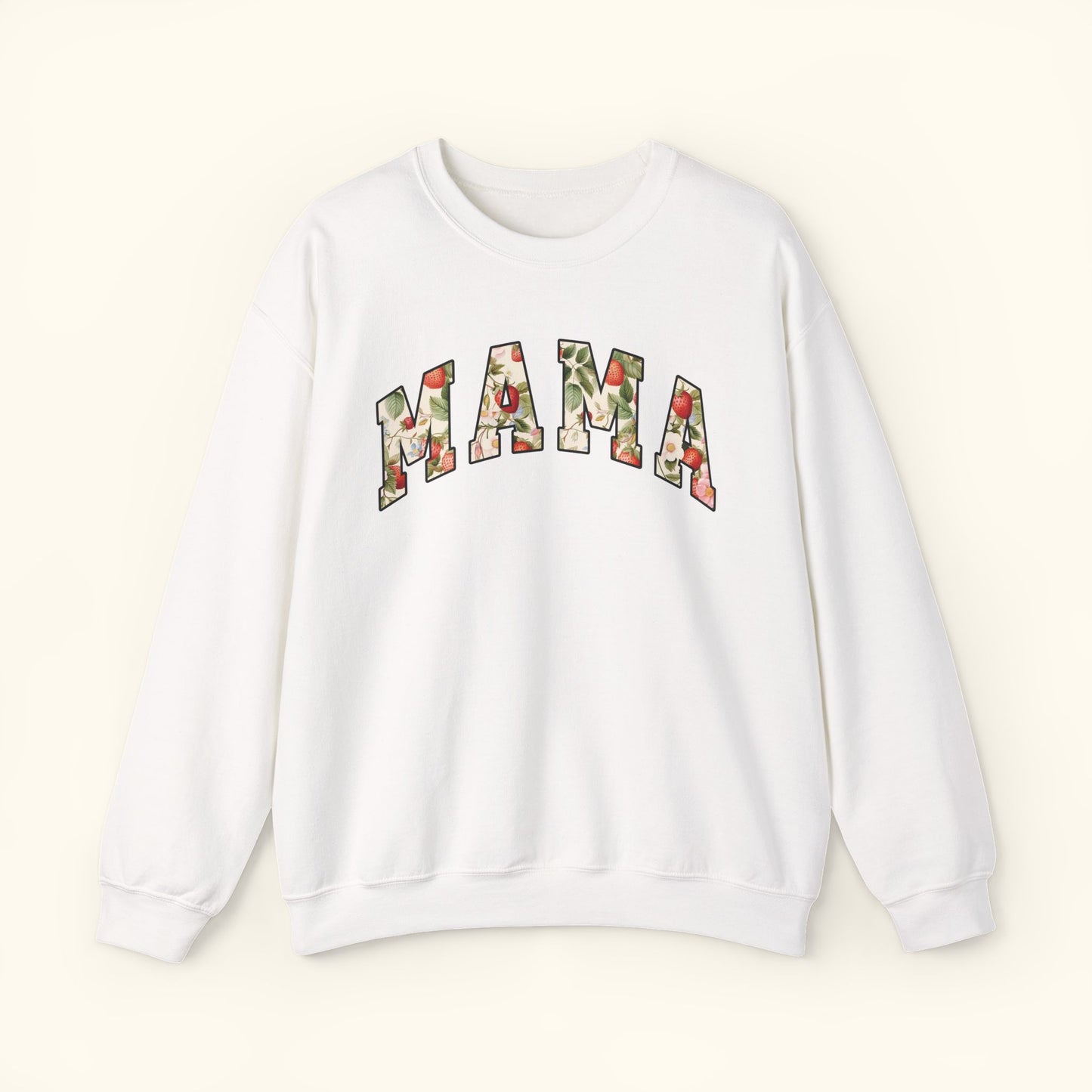 Floral Mama Sweatshirt | Strawberry Fruit Mama Print | Cozy Mothers Day Gift for Moms | Unisex Trendy Crewneck | Comfortable Everyday Wear