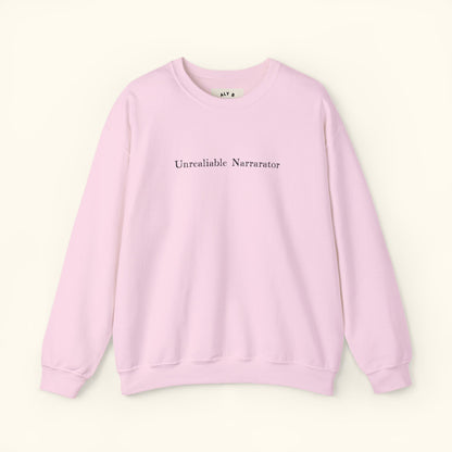 Unreliable Narrator Sweatshirt | Bookish Crewneck for Readers | Booktok Loungewear | Funny Gift | Unisex Statement Pullover | Book Lover Top