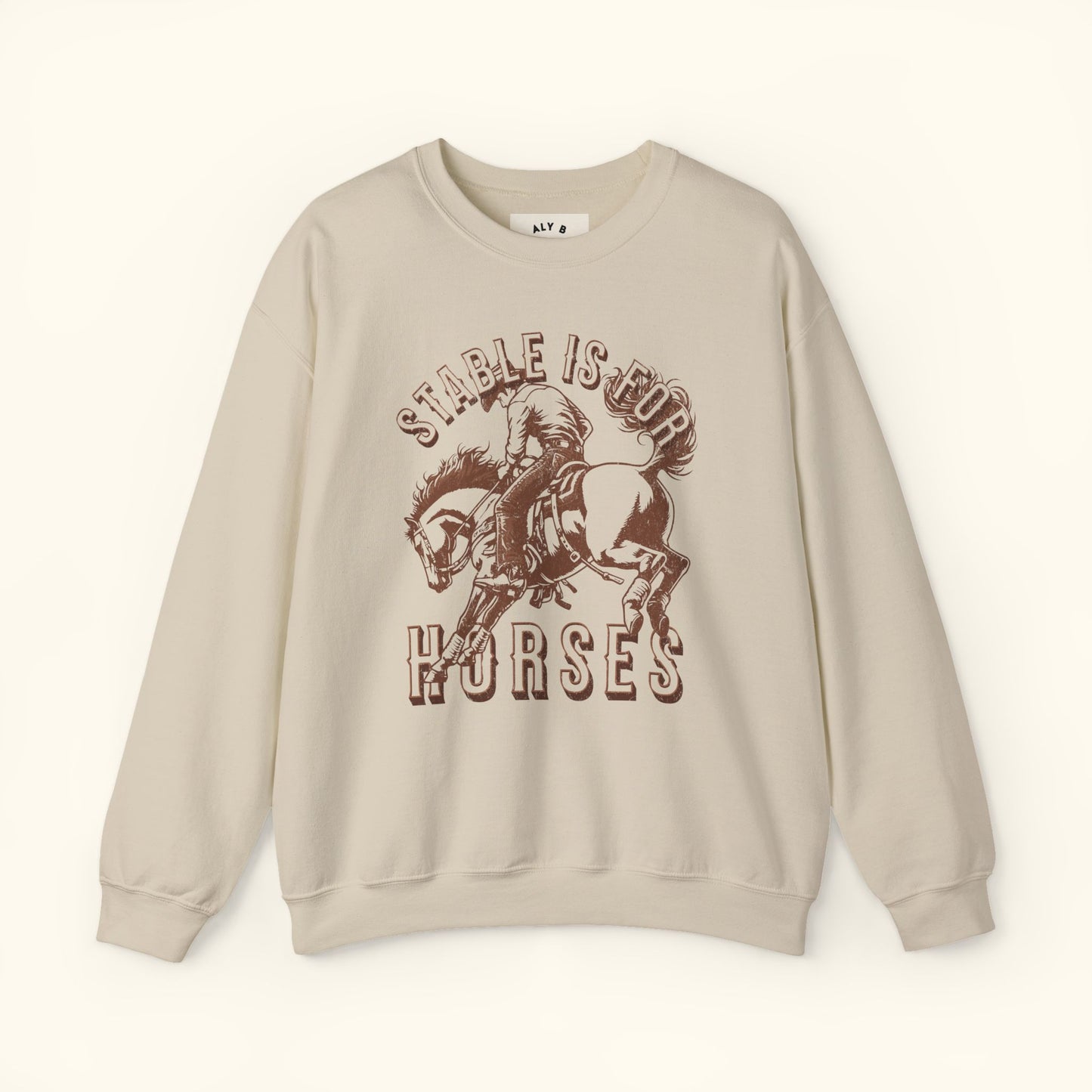 Stable Is For Horses Unisex Heavy Blend™ Crewneck Sweatshirt | Funny Cowboy | Western Gift | Cozy Unisex Pullover