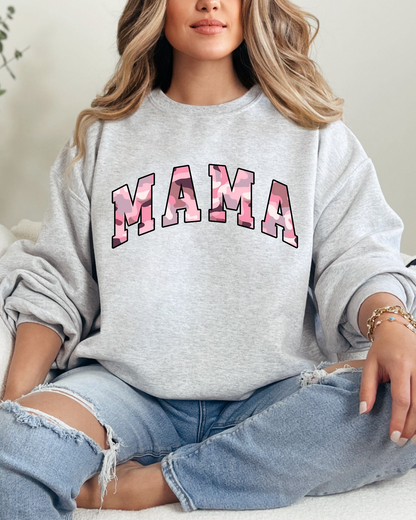 Mama Sweatshirt | Pink Camo Mama Print Crewneck |Unisex Mom Sweater | Mothers Day Gift for Moms | Casual Comfort Wear | Family Outfit