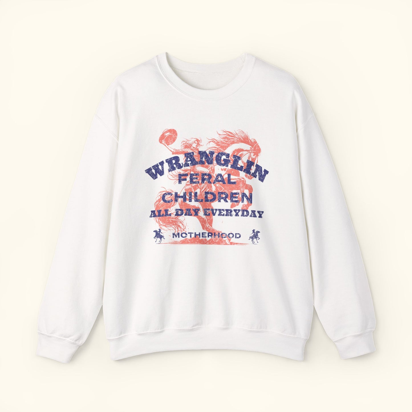Wrangling Feral Children Sweatshirt | Cozy Gifting for Moms | Perfect for Family Gatherings | Motherhood Celebrations | Unisex Crewneck