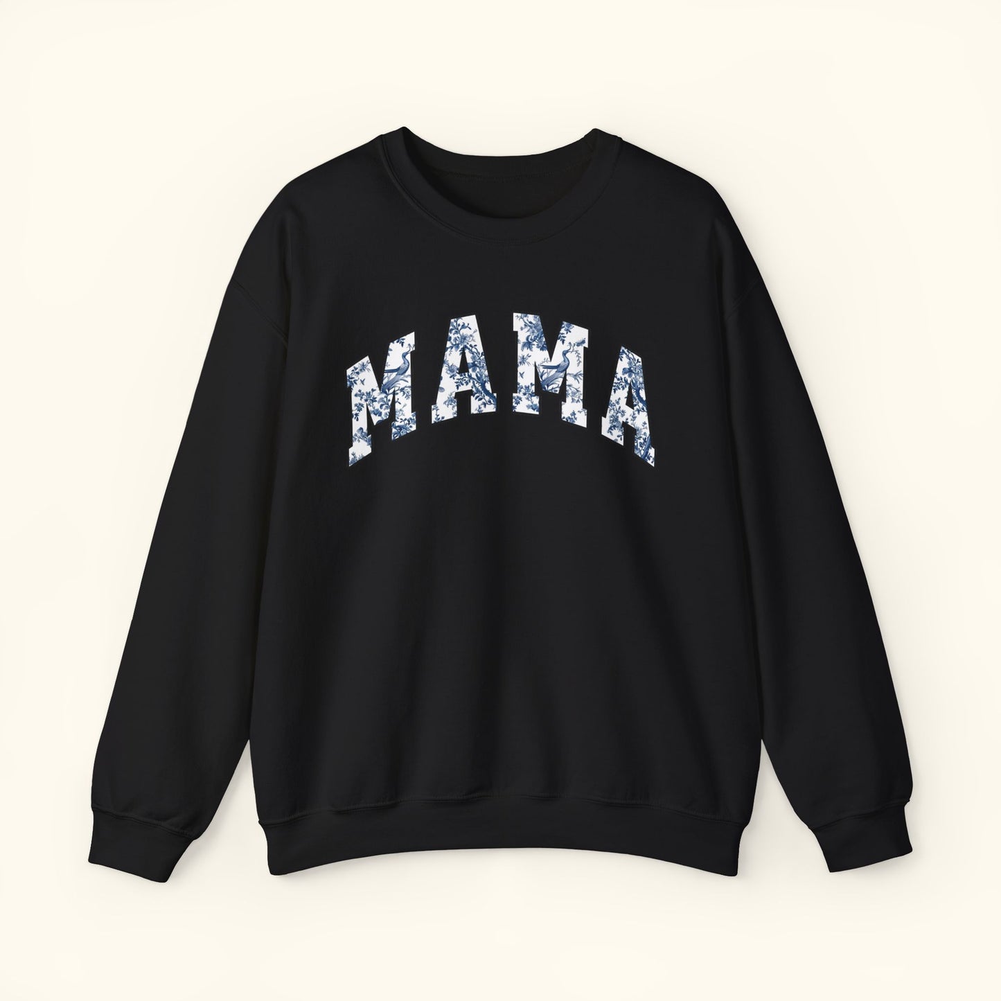 Mama Floral Crewneck Sweatshirt | Blue White Mama Print Sweater | Cozy Mom Gift for Mothers Day | Family Matching Outfit | Unisex Top