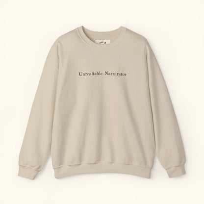 Unreliable Narrator Sweatshirt | Bookish Crewneck for Readers | Booktok Loungewear | Funny Gift | Unisex Statement Pullover | Book Lover Top