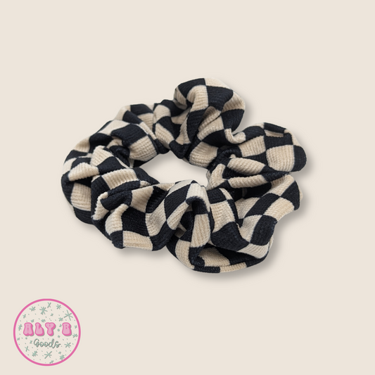 Velvet Checkered Scrunchie