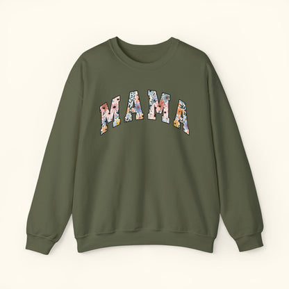 Floral Mama Crewneck Sweatshirt | Gift for Moms | Mothers Day Sweater | Best Mom Ever Apparel | Family Gathering Outfit | Casual Unisex