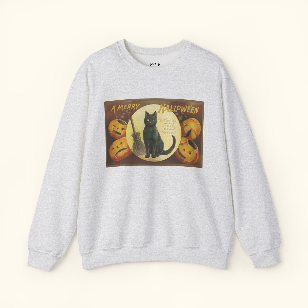 Vintage Halloween Cat Sweatshirt | Cozy Fall Apparel | Unisex 