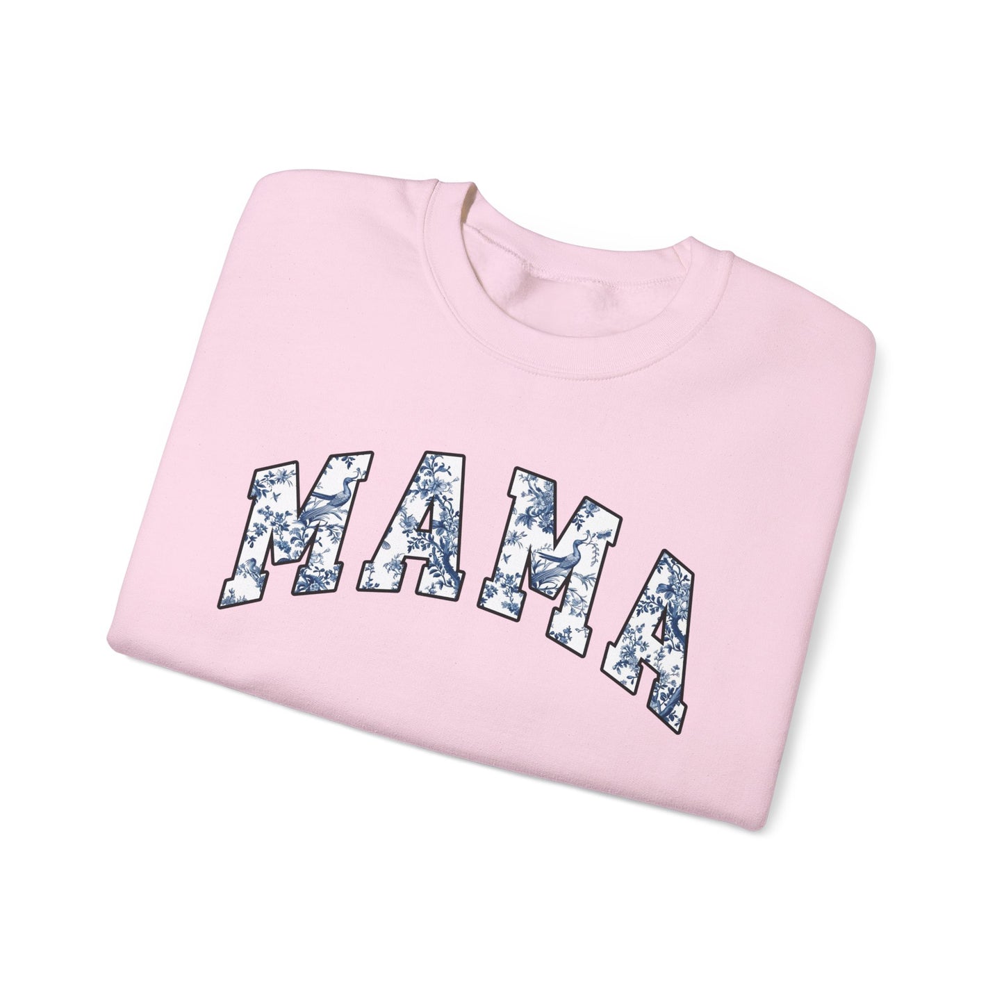 Mama Floral Crewneck Sweatshirt | Blue White Mama Print Sweater | Cozy Mom Gift for Mothers Day | Family Matching Outfit | Unisex Top