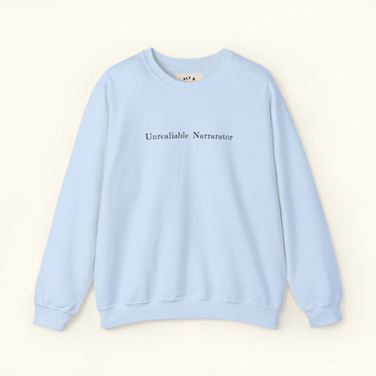 Unreliable Narrator Sweatshirt | Bookish Crewneck for Readers | Booktok Loungewear | Funny Gift | Unisex Statement Pullover | Book Lover Top
