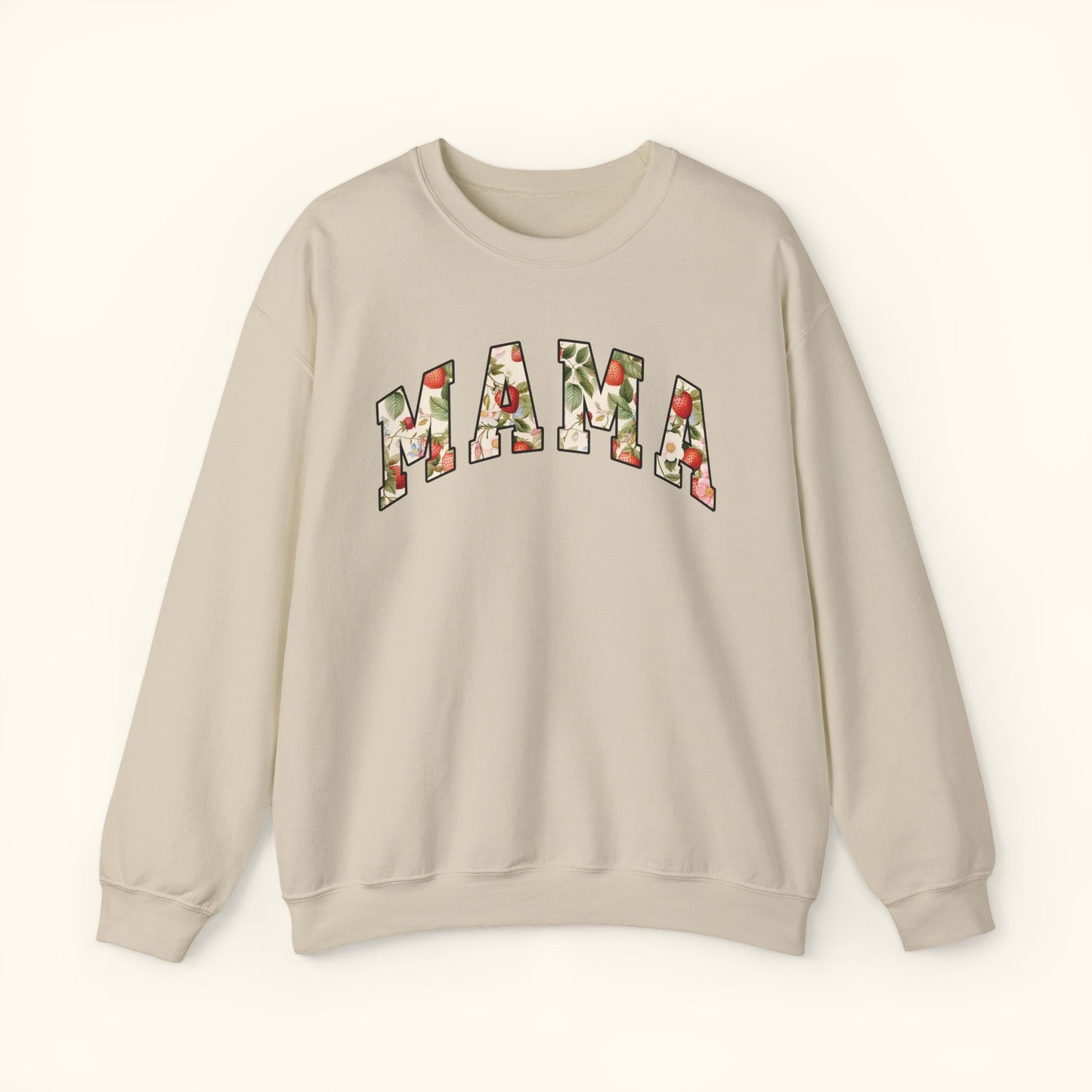 Floral Mama Sweatshirt | Strawberry Fruit Mama Print | Cozy Mothers Day Gift for Moms | Unisex Trendy Crewneck | Comfortable Everyday Wear